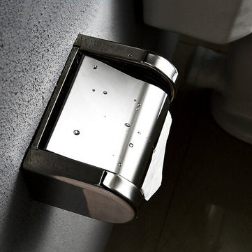 Stainless Steel Chrome Toilet Bathroom Wall Mounted Roll Paper Shelf Holder Tissue Box Holder