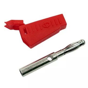 P3002 100Pcs Red 4mm Stackable Nickel Plated Speaker Multimeter Banana Plug Connector Test Probe Bin