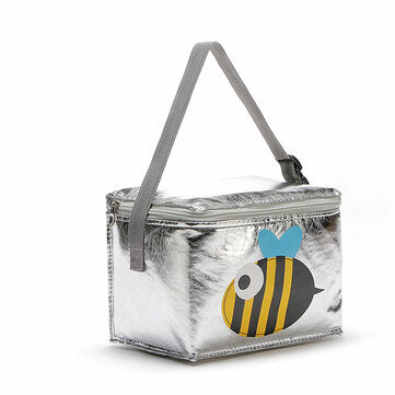 6L Cartoon Animal Lunch Bag Thermal PEVA Picnic Box Foldable Ice Package Cooler Ba... (PATTERN: BEE)