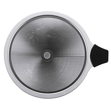 Stainless Steel Pour Over Coffee Dripper Flower Pattern Paperless Reusable Double Mesh Cone Filter