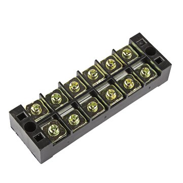 TB4506 600V 45A 6 Position Terminal Block Barrier Strip Dual Row Screw Block Covered W/ Removable Cl