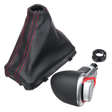 Gear Shift Knob Gaiter Boot Cover PU Leather For Audi A3 A4 A5 A6 Q7 8KD71313B Left-Hand Drive