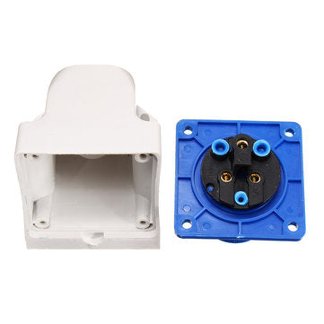 3Pin Blue Waterproof Industrial Plug Sockets 220V-250V 16A IP44 Inlet Socket Connector