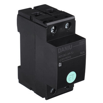 DANIU TUYA APP 2P 90A Smart WIFI Circuit Breaker Voltage Energy Power kWh Meter Time Timer Relay Swi