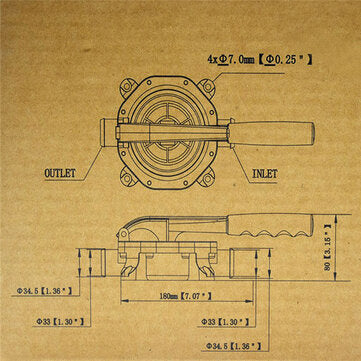 720GPH Plastic Diaphragm Water Pump Manual Hand Bilge Water Pump