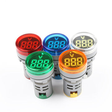 5pcs Red LED 22mm DC Voltage Measuring Instrument Mini Voltagemeter DC6~100V AD101-22VM Indicator Vo