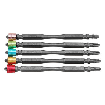 Broppe 5pcs 110mm PH2 Magnetic Screwdriver Bits Aluminum Ring 1/4 Inch Hex Shank Screwdriver