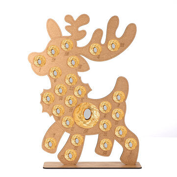 Wooden Christmas Advent Calendar Christmas Elk Decoration Fits 25 Circular Chocolates Candy Stand Ra