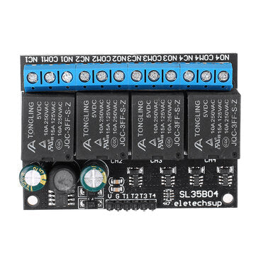 4 Channel 12V Bistable Self-locking Relay Module Button MCU Low-level Control Switch Board