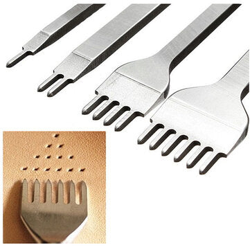 4pcs 4mm Leather Craft Hole Punches Stitching Punch Tool 1/2/4/6 Prong