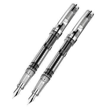 Wingsung 698 Piston Transparent Fountain Pen 0.38/0.5mm Fine Nib For Office Scho... (SIZE 3: 0.38MM)