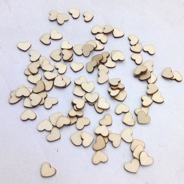 100Pcs Laser Engraving Rustic Wooden Love Heart Crafts DIY Wedding Table Scatter Confetti Vintage De