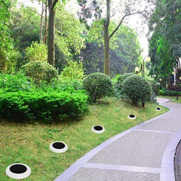 Solar Powered Plastic Round Colorful LED Lawn Light Waterproof Outdoor Garden Landscape Yard Path La