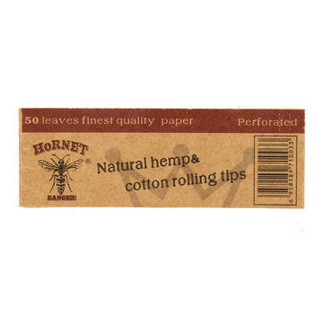 10 x Hornet Rolling Paper Filter Tips 50 Leaves 60*21MM Natural Paper Tip Filter Rolling Paper