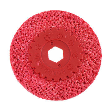 Drillpro Red Hemp Rope Buffing Wheel for Stainless Steel Metal Coarse Grinding Angle Grinder Polishi