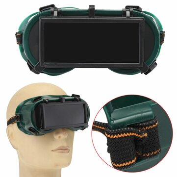 Industrial Welding Goggles Head Clamshell Protection Glasses Mask Green Square