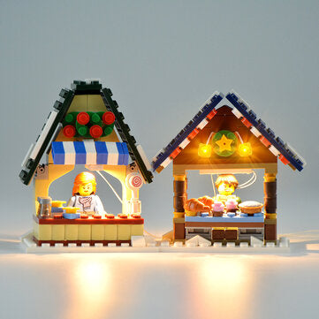 YEABRICKS DIY LED Lighting Light Kit for Lego 10235 Christmas Village Market Building Blocks Lightin