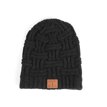Bakeey Upgraded bluetooth 5.0 Wireless Headphone Beanie Music Hat HIFI Sports Ove... (COLOR.: BLACK)