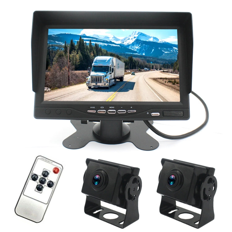PZ612-2AHD IP67 120 Degree Car AHD 1080P 2 Megapixels 7 inch Front and Rear Double Recording 2 Wa...