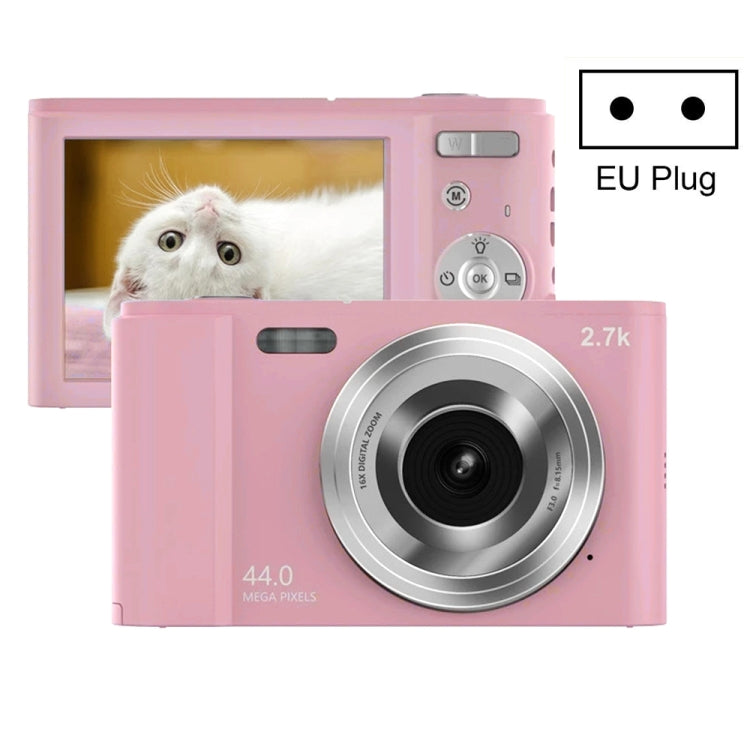 DC302 2.88 inch 44MP 16X Zoom 2.7K Full HD Digital Camera Children Card Camera, EU Plug (Pink)