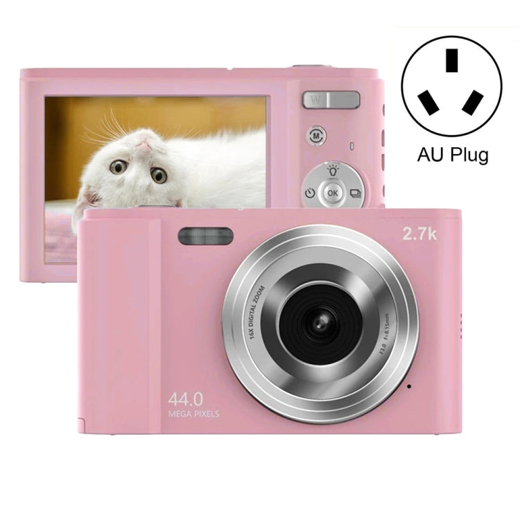 DC302 2.88 inch 44MP 16X Zoom 2.7K Full HD Digital Camera Children Card Camera, AU Plug (Pink)