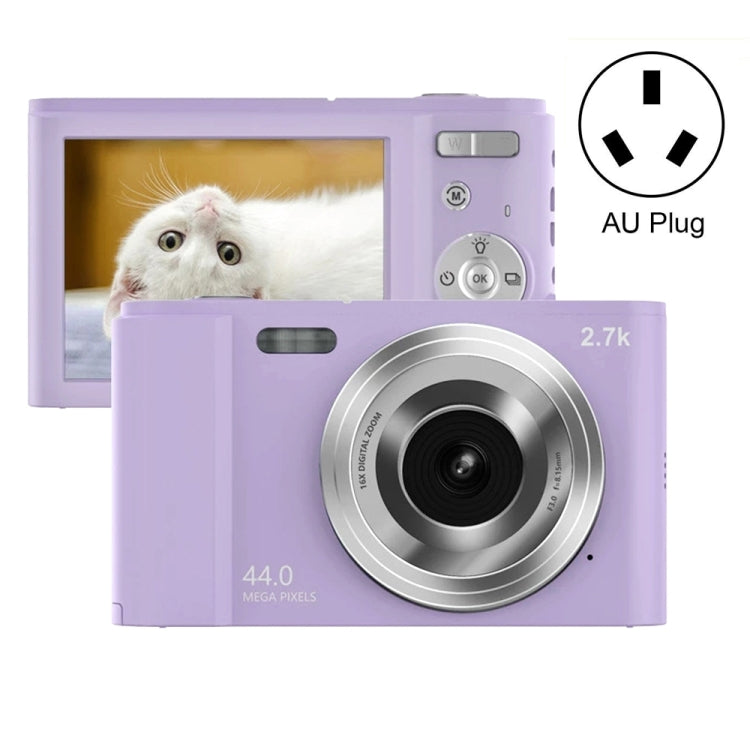 DC302 2.88 inch 44MP 16X Zoom 2.7K Full HD Digital Camera Children Card Camera, AU Plug (Purple)