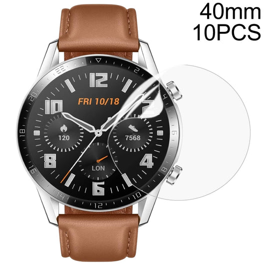 D40mm 10 PCS TPU Round HD Soft Hydrogel Film Watch Screen Protector