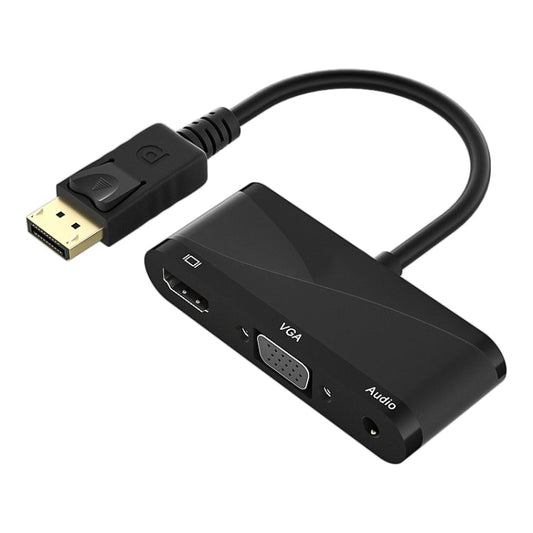 D45 3 in 1 DP to HDMI + VGA + 3.5 Audio Converter Cable(Black)