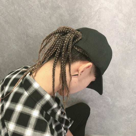 Dreadlocks Wig Hat One-piece Headgear for Men and Women, Style: Black Cap(Light Brown Braid About...