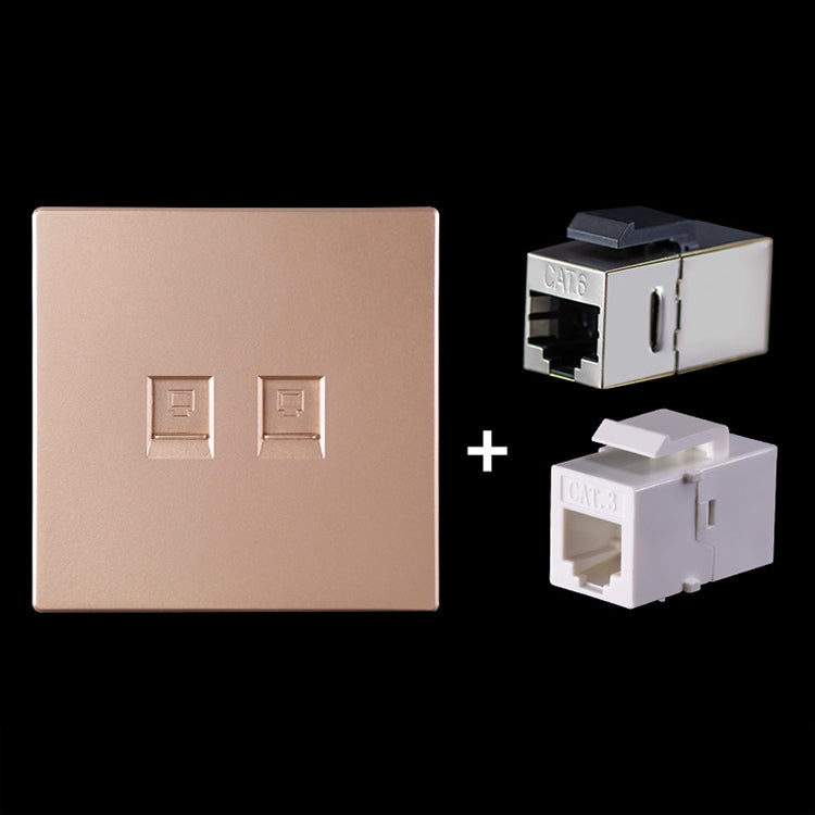 CAT.6 Shielded Pass-through Network Module, Dual Ports Panel + Shielded Pass-through + Telephone ...