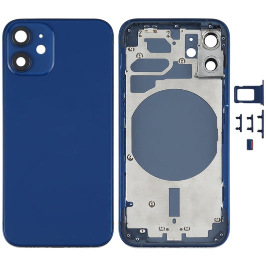 Back Housing Cover with SIM Card Tray & Side Keys & Camera Lens for iPhone 12 mini(Blue)