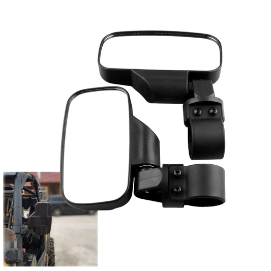 MB-MR016-BK 2 PCS Motorcycle UTV Modified Side View Mirrors for UTV with 1.75 inch and 2 inch Rol...