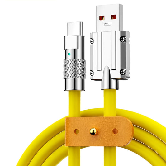 Mech Series 6A 120W USB to USB-C / Type-C Metal Plug Silicone Fast Charging Data Cable, Length: 1...