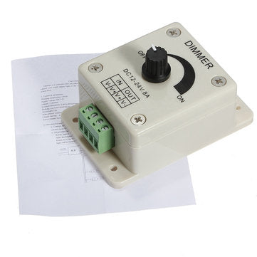 DC 12-24V 8A Adjustable Dimmer Switch Control For Single Color LED Strip