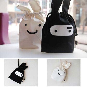 Mini Cute Ninja Rabbit Storage Bag Case Pouch 34 x 21cm (COLOR.: BLACK)