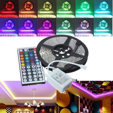 5M RGB 5050 SMD Non-waterproof 300 LED Lights Strip DC 12V+44Keys IR Remote Control