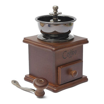 Retro Wooden Coffee Bean Hand Grinder Family Mini Flour Mill