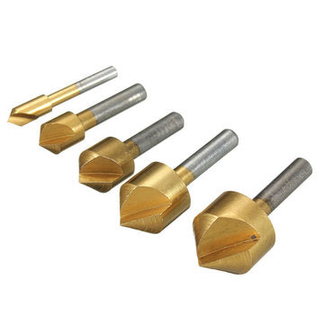 Drillpro DB-C1 5pcs 6/10/13/16/19mm Titanium Countersinks Chamfering Cutter Drill Press