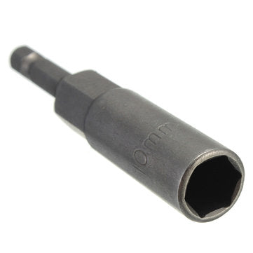 80mm Long 10mm Hex Socket Nut Driver Setter 1/4 Inch Hex Shank