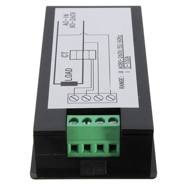 Geekcreit 100A 22000W Power Monitor Module AC Meter Panel 45-65Hz Test Voltage AC 80-260V