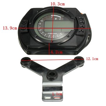 Motorcycle KMH LCD Digital Odometer Speedometer Tachometer With 7 Colors Background