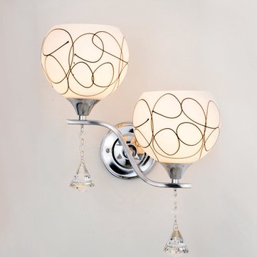 New Modern E27 Crystal Double Heads Wall Light For Living Room Bedroom Bedside Lobby
