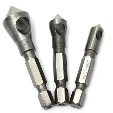 3pcs Countersink Deburring Drill Bits Chamferring Drill Tapper Hole Cutter