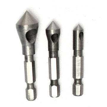 3pcs Countersink Deburring Drill Bits Chamferring Drill Tapper Hole Cutter