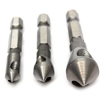 3pcs Countersink Deburring Drill Bits Chamferring Drill Tapper Hole Cutter