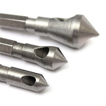 3pcs Countersink Deburring Drill Bits Chamferring Drill Tapper Hole Cutter