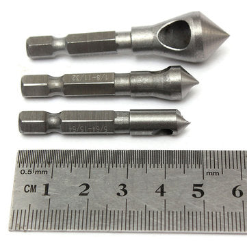 3pcs Countersink Deburring Drill Bits Chamferring Drill Tapper Hole Cutter