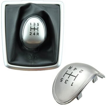 5 Speed Gear Stick Shift Knob Cap Cover Black/Chrome Replacement For Ford Fiesta... (COLOR.: CHROME)