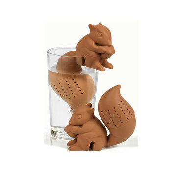 Silicon Squirrel Tea Loose Leaf Strainer Filter Infuser (COLOR.: COFFEE)
