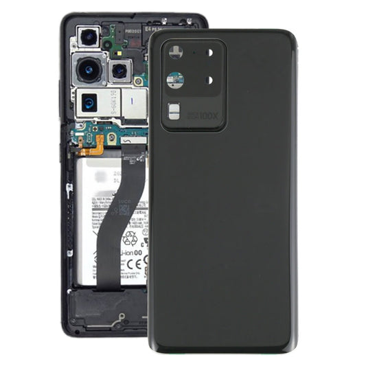 for Samsung Galaxy S20 Ultra Battery Back Cover with Camera Lens Cover (Black)